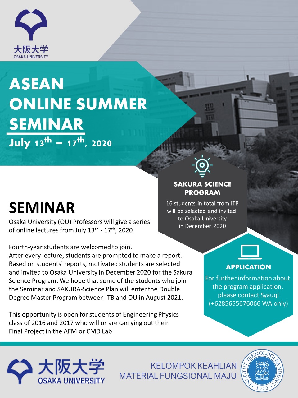 ASEAN Online Summer Seminar - KK TEKNOLOGI NANO DAN KUANTUM